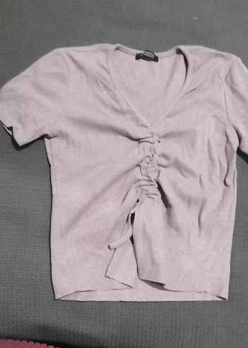 Düğmeli V Yakalı tisort - Görsel 5