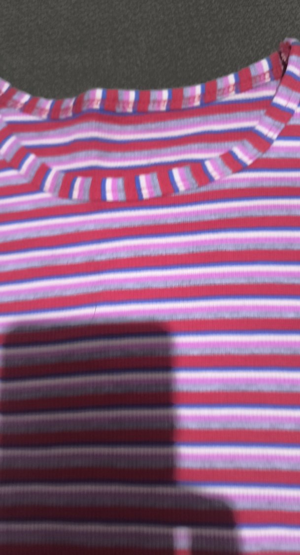 Kız Çocuk Mor Çizgili Kısa Kollu Tişört - Görsel 4