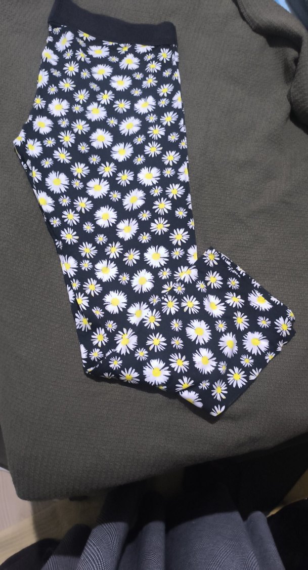 Çiçek Desenli Renkli Kız Taytı - Görsel 2