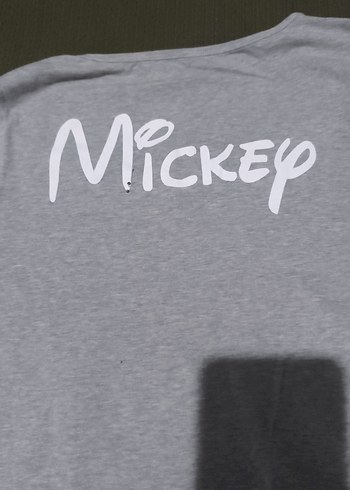 Gri Uzun Kollu Mickey Baskılı Hamile Tişörtü - Görsel 6