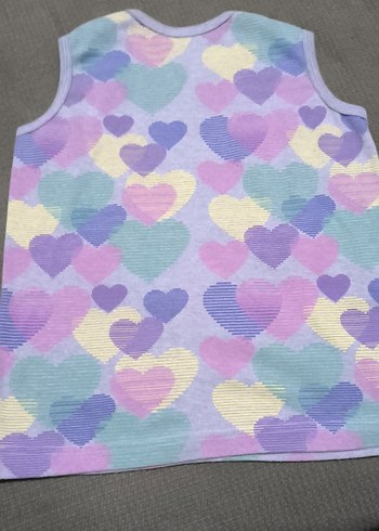 Kız Çocuk Çok Renkli Kalp Desenli Örme Atlet - Görsel 3