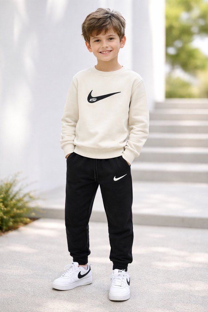 Marka  Beyaz Siyah Erkek Çocuk Eşofman Takımı - Görsel 2