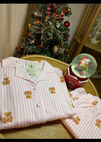 Pembe Çizgili kız çocuk  Pijama Takımı - Görsel 2