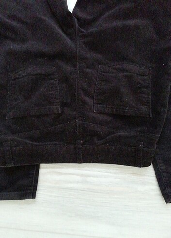12-13 Yaş Beden siyah Renk Simli kadife pantolon