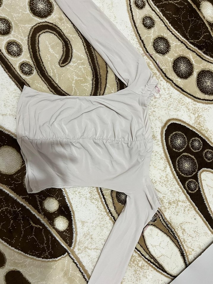 Bej Bohem Uzun Kollu Balıkçı Yaka Bluz - Görsel 2