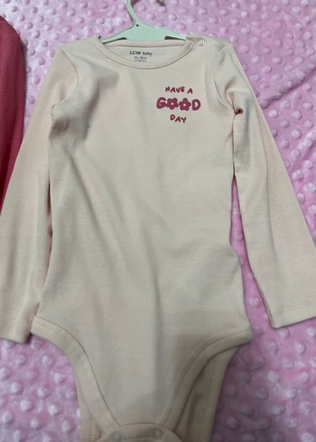 Uzun Kollu, Düğmeli Bebek Kız Body - Pembe - Görsel 2