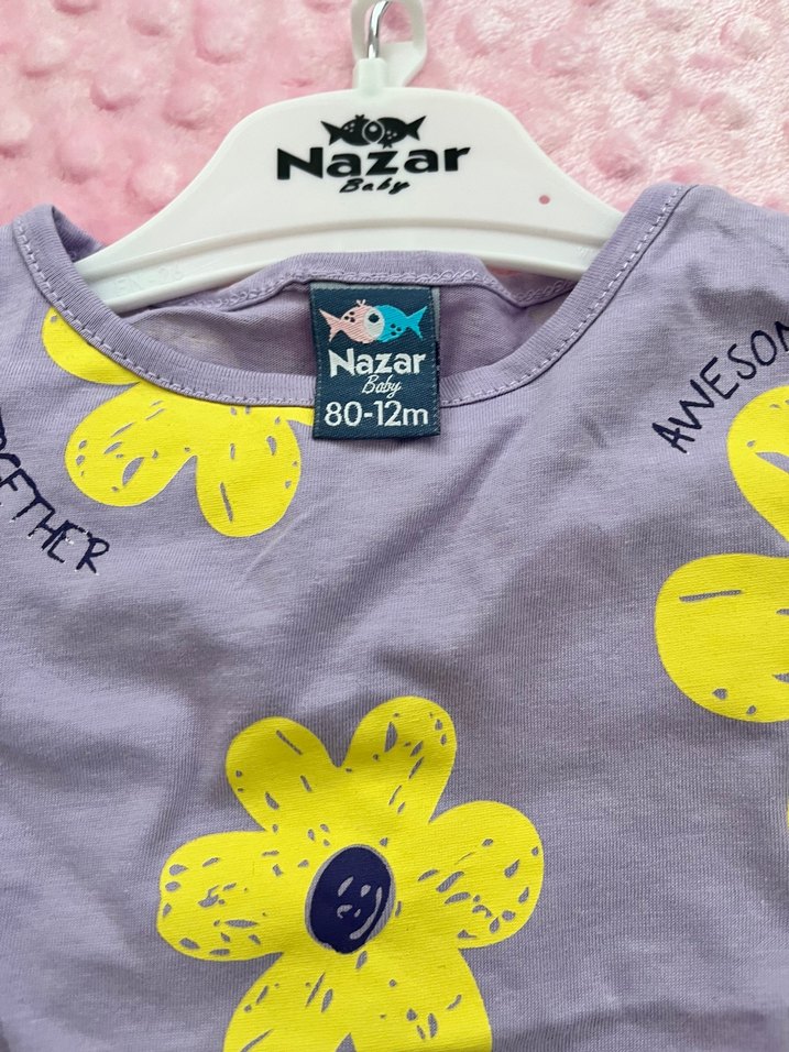 Kısa Kollu Gri Çiçekli Bebek Zıbını - Görsel 2