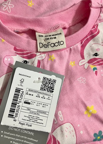 Pembe Unicorn Baskılı Kız Çocuk Uzun Kollu Tişört - Görsel 5