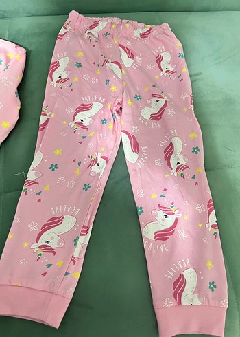 Pembe Unicorn Baskılı Kız Çocuk Uzun Kollu Tişört - Görsel 4