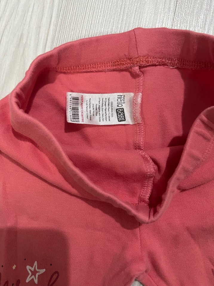 Pembe Kız Çocuk  çoraplı Pantolon - Görsel 2