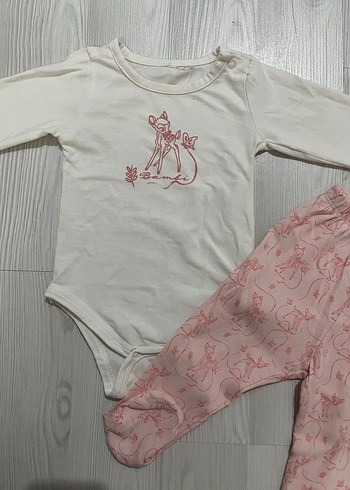 Baskılı Beyaz Bebek Kız Takımı - Görsel 2