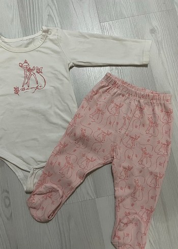 Baskılı Beyaz Bebek Kız Takımı - Görsel 4