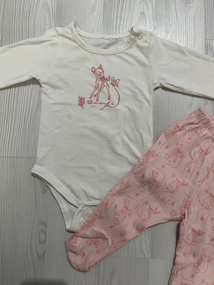 Baskılı Beyaz Bebek Kız Takımı - Görsel 2