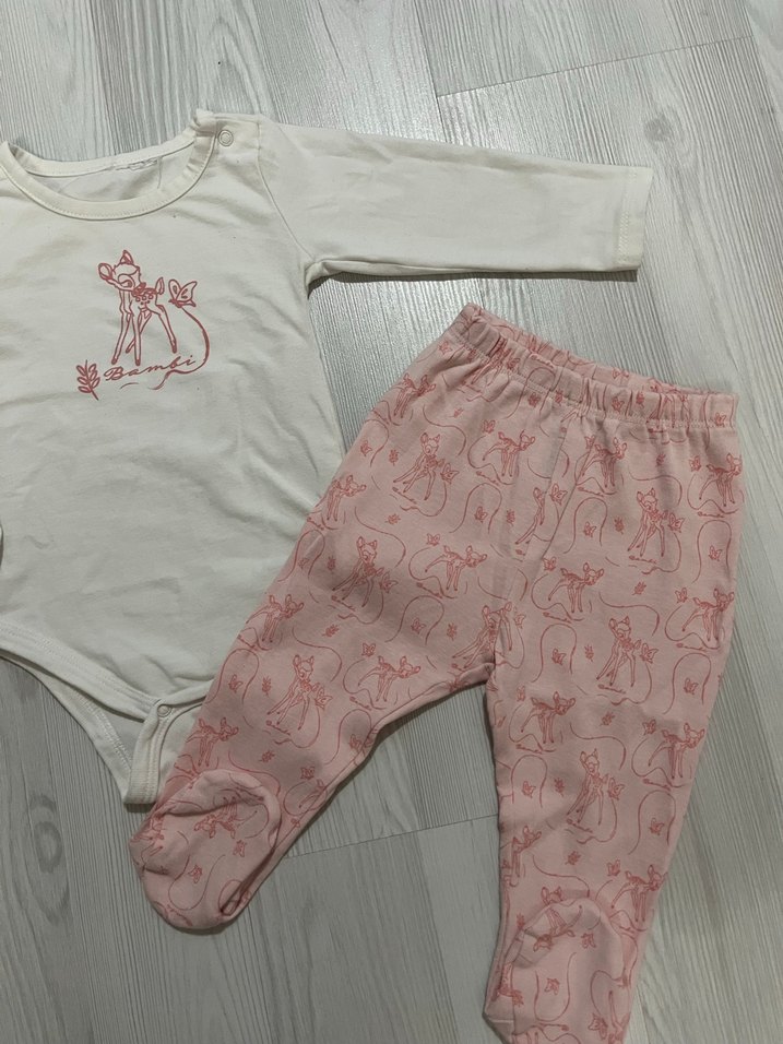 Baskılı Beyaz Bebek Kız Takımı - Görsel 4