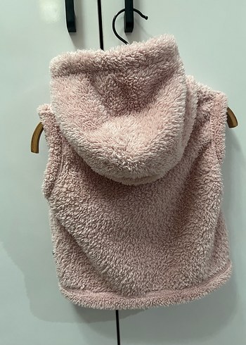 Kız Çocuk Pembe Peluş Yelek - Görsel 4