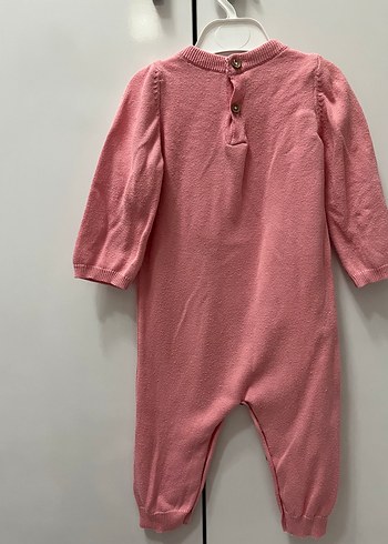 Pembe Nakışlı Örgü Bebek Kız Tulum - Görsel 3