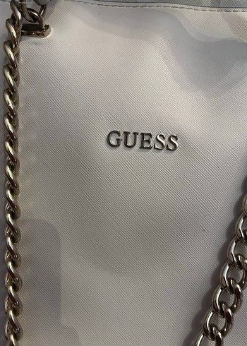 Orijinal GUESS Zincir Detaylı Beyaz Deri Kadın Çanta - Görsel 2