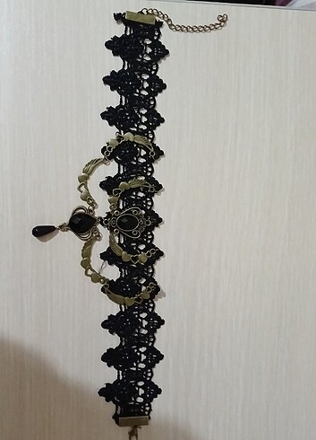  Beden Gotik Siyah Dantelli Kolye