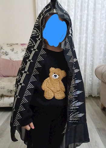 Boncuk Detaylı Siyah Kadın Şal - Görsel 2