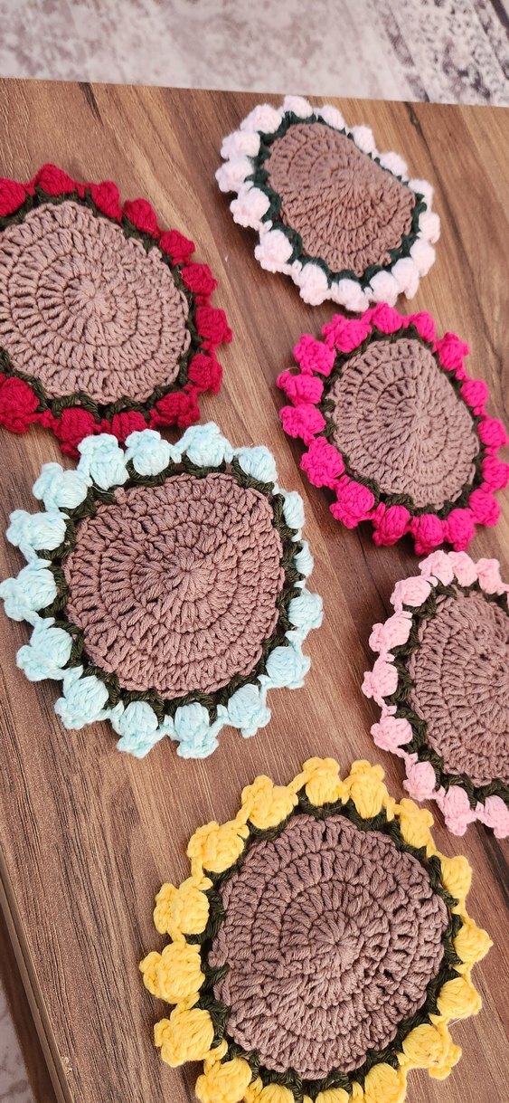 Renkli Nakışlı Bardak Altlığı - Görsel 3