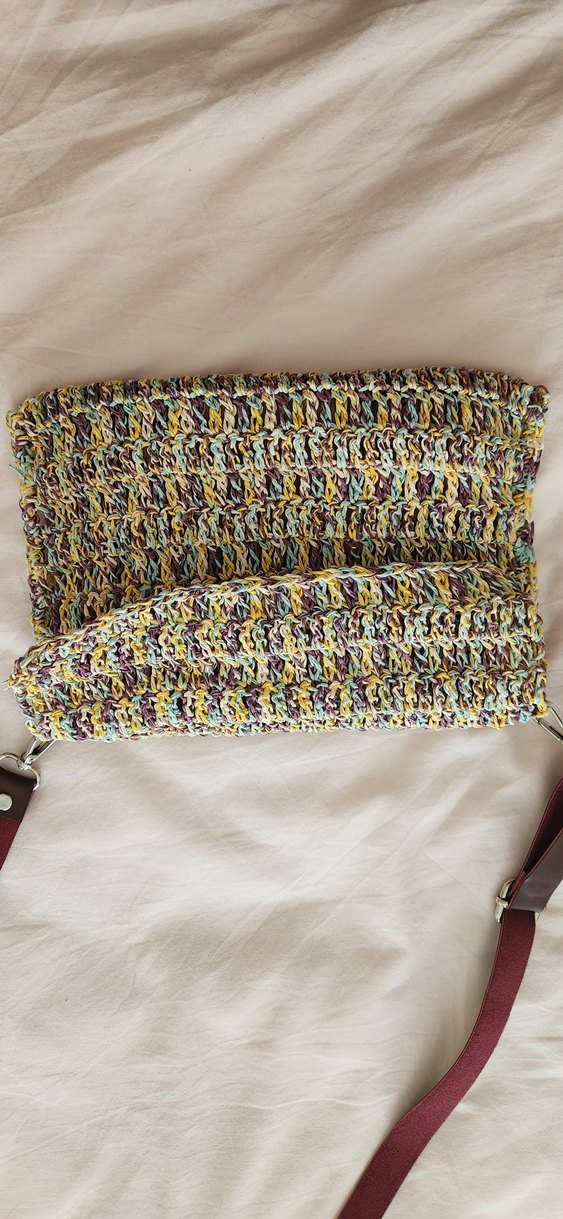 Renkli Kağıt ip Örgü Bohem Kadın Çanta - Görsel 2