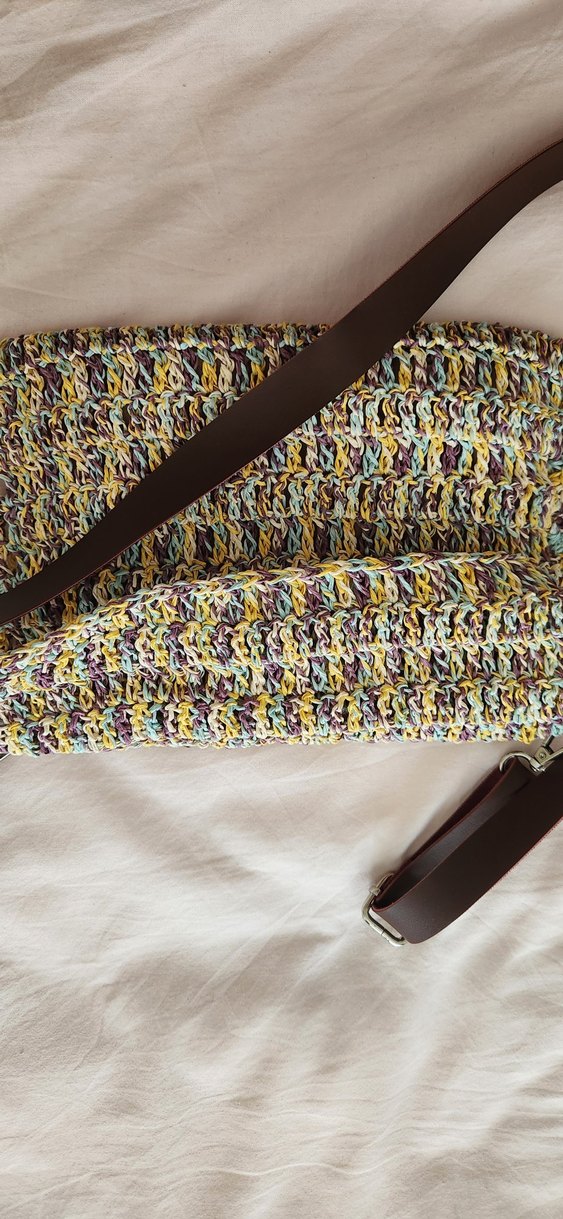 Renkli Kağıt ip Örgü Bohem Kadın Çanta - Görsel 4