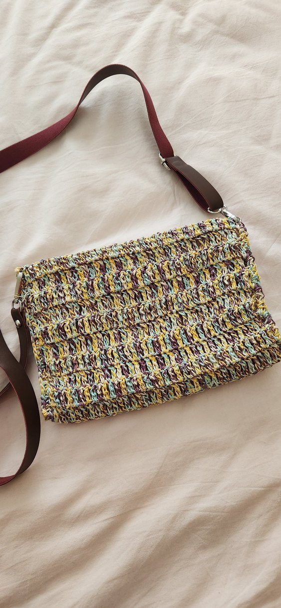 Renkli Kağıt ip Örgü Bohem Kadın Çanta - Görsel 5