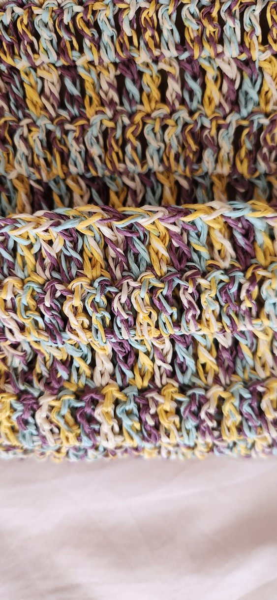 Renkli Kağıt ip Örgü Bohem Kadın Çanta - Görsel 3