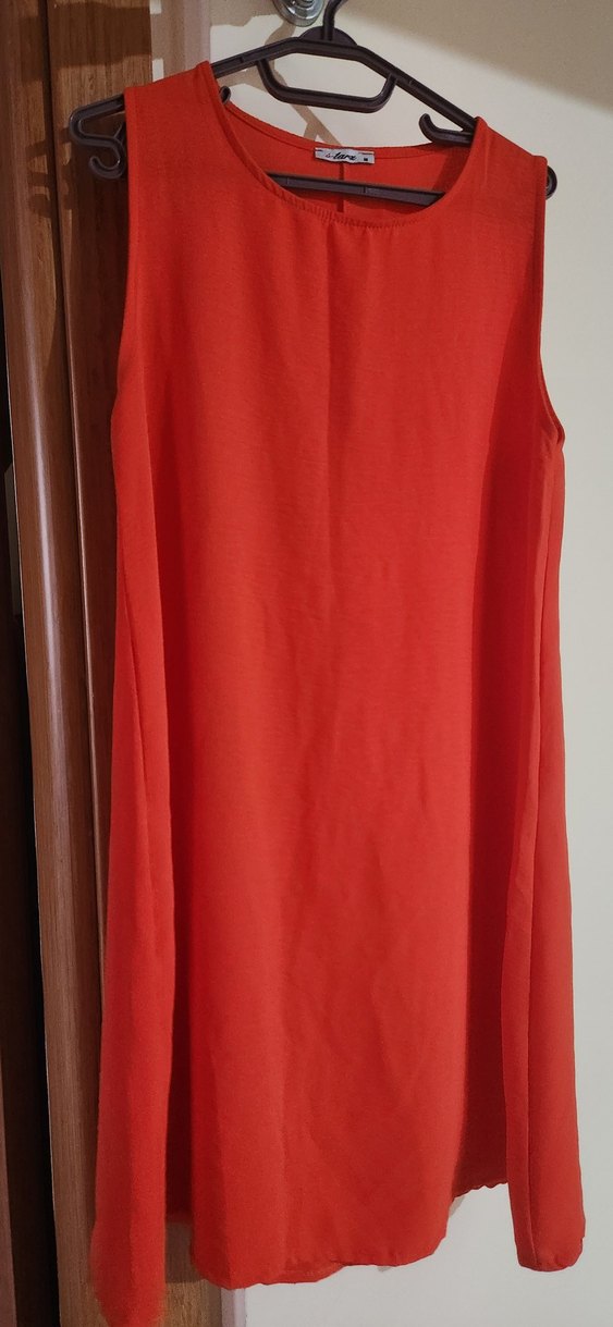 Kırmızı Kolsuz Midi Elbise - Görsel 5