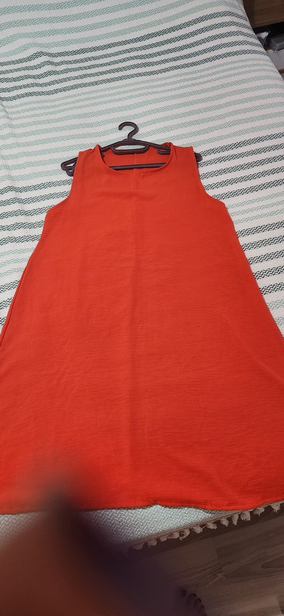 Kırmızı Kolsuz Midi Elbise - Görsel 2