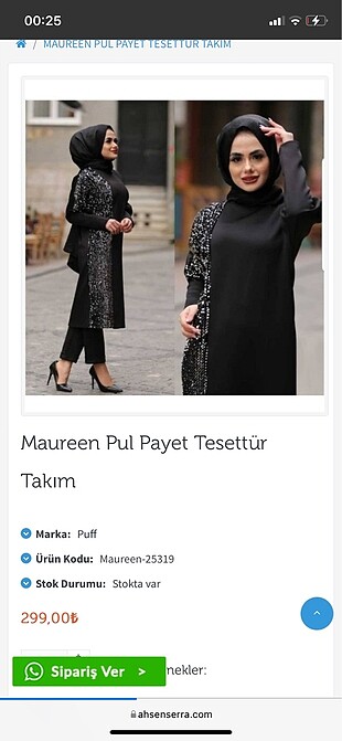 Pul payet tesettür takım