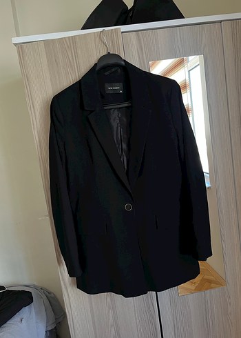 38 Beden Siyah Düğmeli Kadın Blazer Ceket