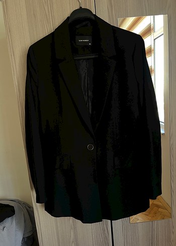 Siyah Düğmeli Kadın Blazer Ceket