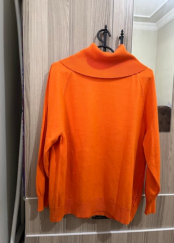 Turuncu Balıkçı Yaka Kadın Kazak - Görsel 4