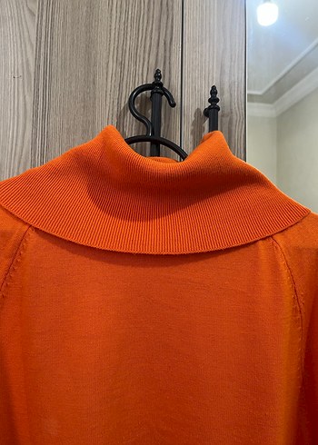 Turuncu Balıkçı Yaka Kadın Kazak - Görsel 3