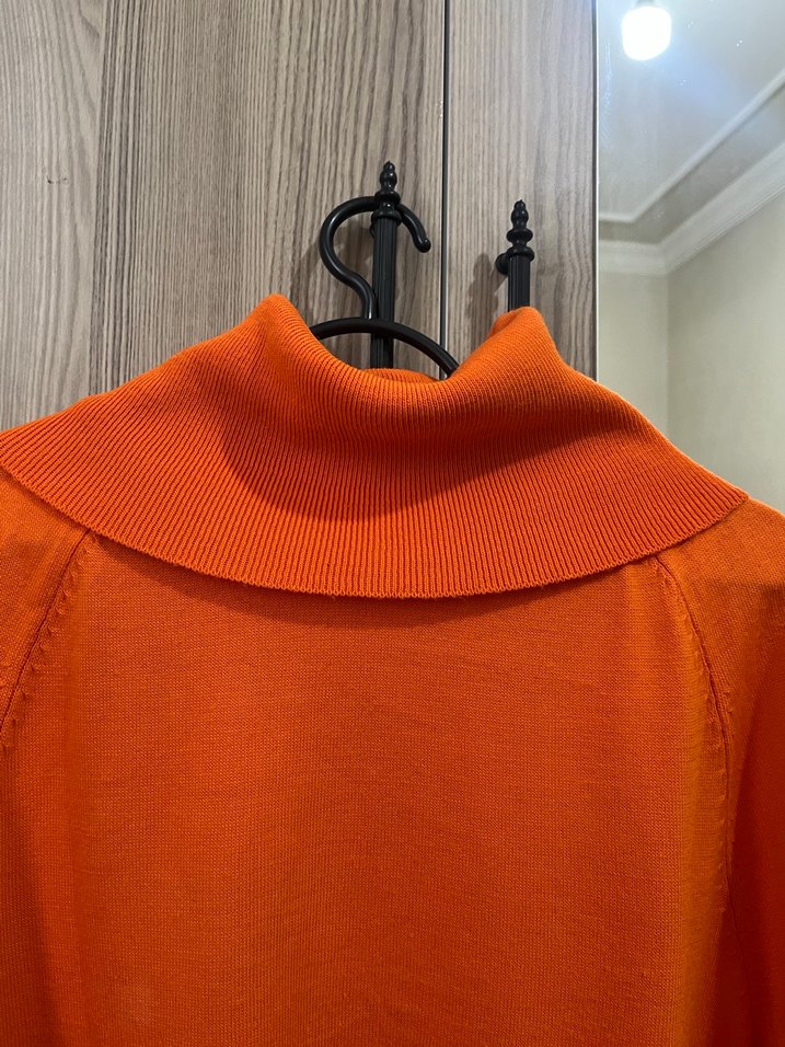 Turuncu Balıkçı Yaka Kadın Kazak - Görsel 3