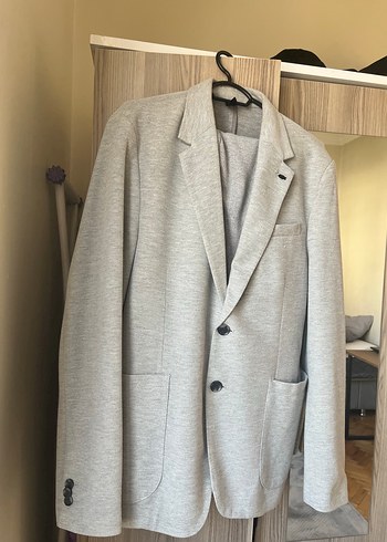 Gri Erkek Kumaş Ceket Notch Yaka (TAKIM ELBİSE ) - Görsel 2