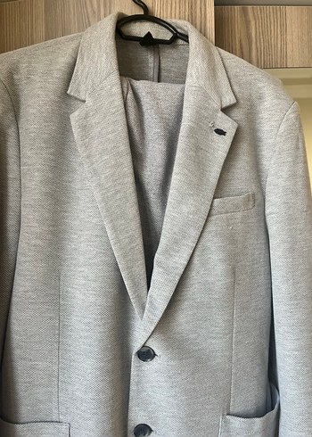 Gri Erkek Kumaş Ceket Notch Yaka (TAKIM ELBİSE ) - Görsel 3