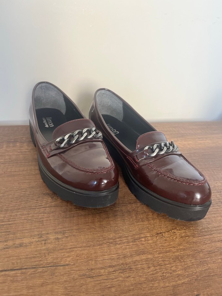 Kadın Bordo Zincir Detaylı Rugan Loafer - Görsel 2