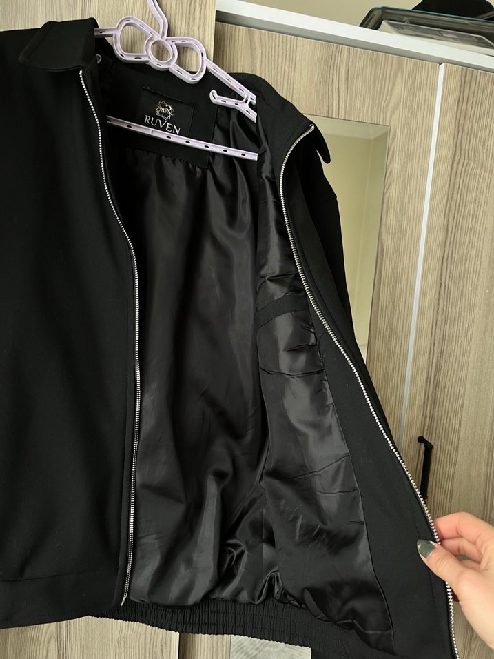 Siyah Kadın / Erkek Fermuarlı Street Wear mont kalın  RUVEN - Görsel 5