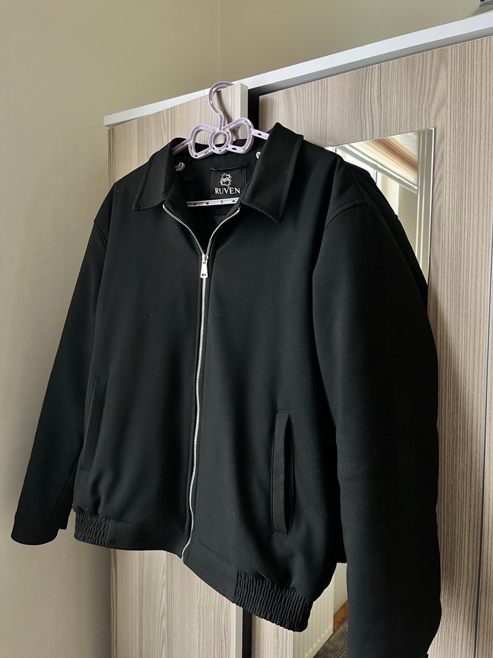 Siyah Kadın / Erkek Fermuarlı Street Wear mont kalın  RUVEN - Görsel 3