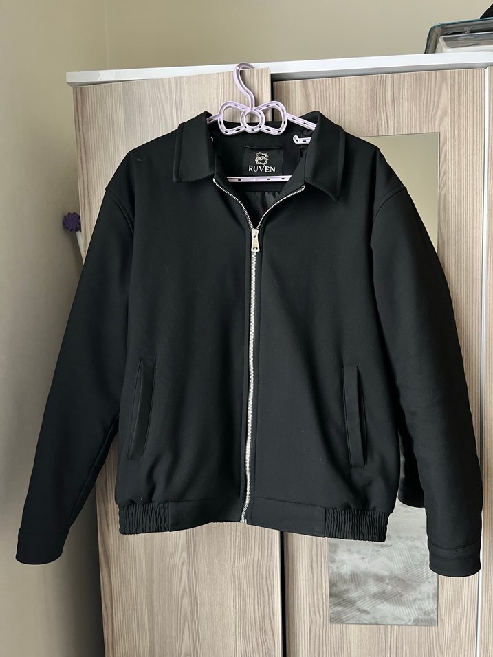 Siyah Kadın / Erkek Fermuarlı Street Wear mont kalın  RUVEN - Görsel 2