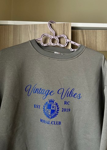 Gri Vintage Vibes Baskılı Sweatshirt - Görsel 3