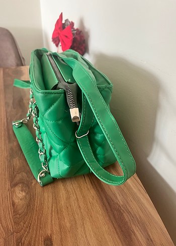 Zincir Detaylı Yeşil Deri Kadın Çanta Prada - Görsel 3