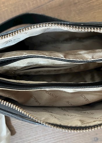 Siyah HAKİKİ DERİ Kemer Detaylı Kadın Çanta - Görsel 6