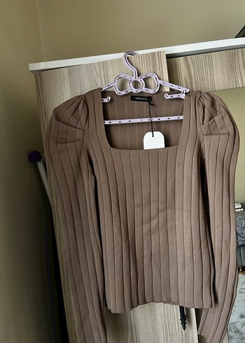 Bej Kadın Fitilli Triko Kazak - Görsel 3