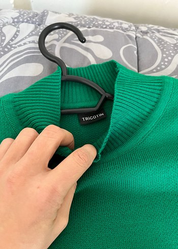 Yeşil Salaş Triko Kadın Kazak - Görsel 3