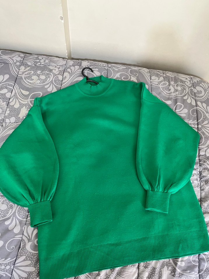 Yeşil Salaş Triko Kadın Kazak - Görsel 2