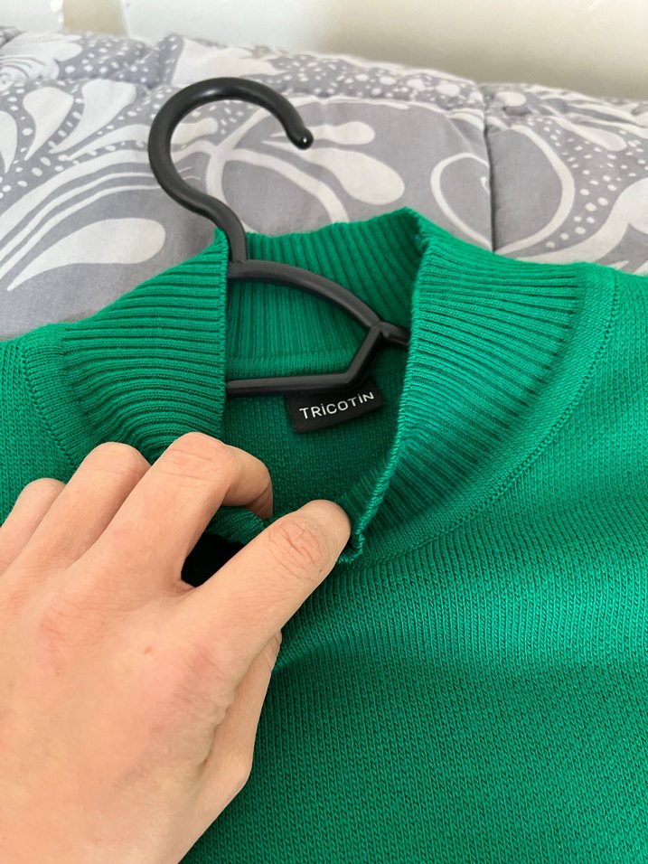 Yeşil Salaş Triko Kadın Kazak - Görsel 3