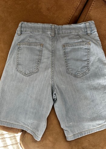 Gri Düğmeli Erkek Denim Şort - Görsel 3